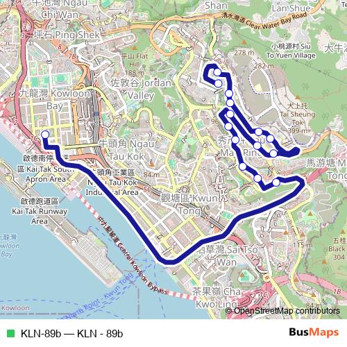 KLN-89b bus Line Map