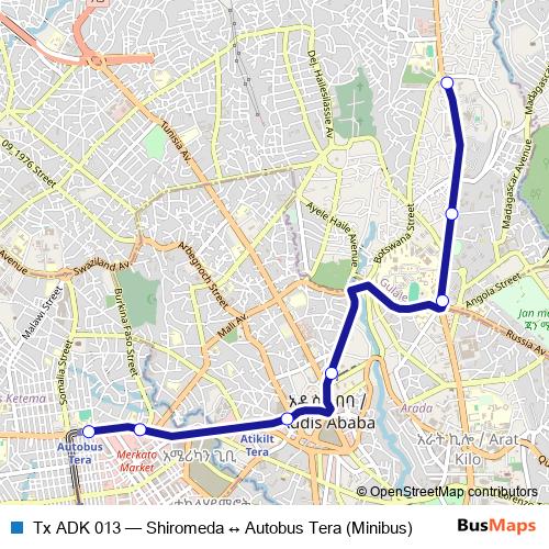 Tx ADK 013 bus Line Map