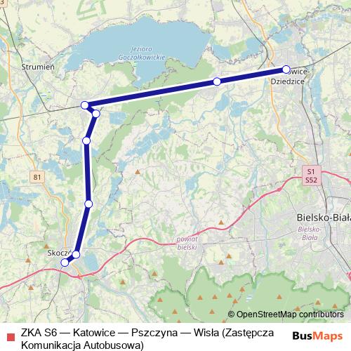 ZKA S6 bus Line Map