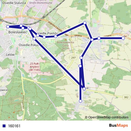 160161 bus Line Map