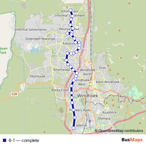 6-1 bus Line Map