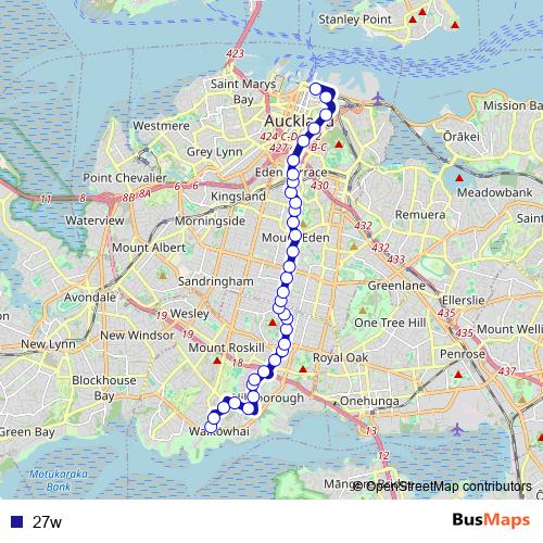 27w bus Line Map