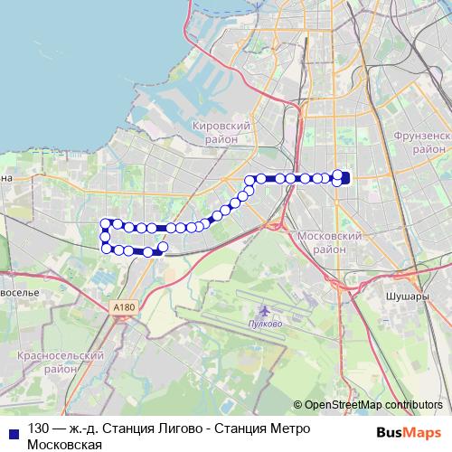 130 bus Line Map