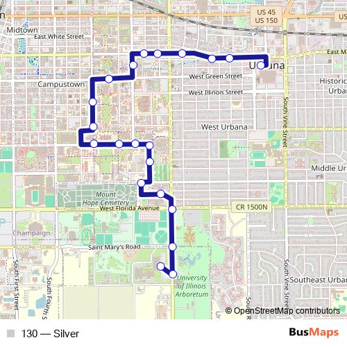 130 bus Line Map