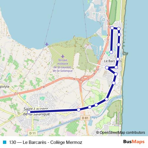 130 bus Line Map
