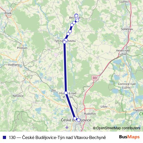 130 bus Line Map