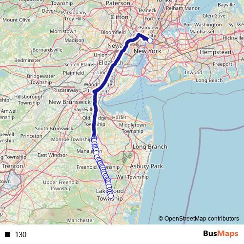 130 bus Line Map