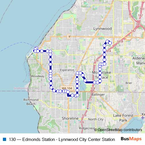 130 bus Line Map