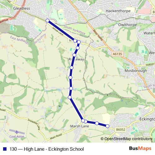 130 bus Line Map
