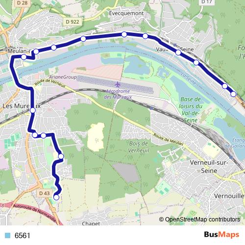 6561 bus Line Map