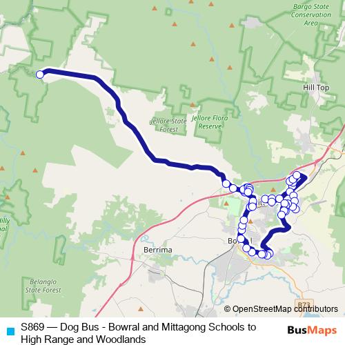 S869 bus Line Map