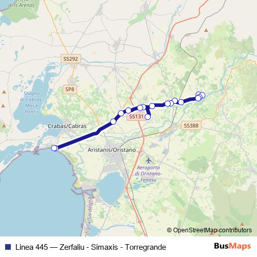 Linea 445 bus Line Map
