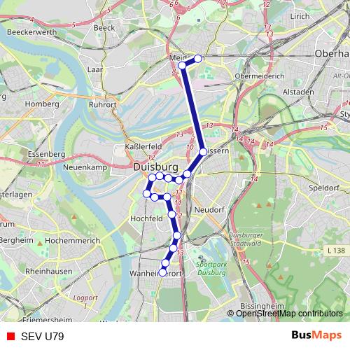 SEV U79 bus Line Map