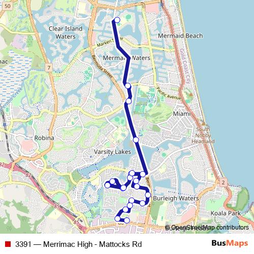 3391 bus Line Map