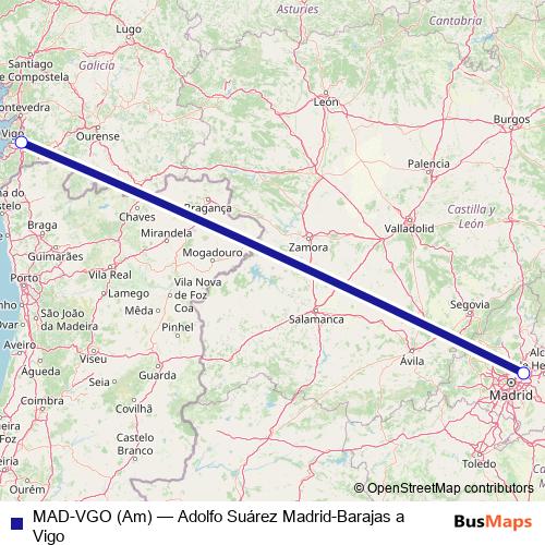 MAD-VGO (Am) air Line Map