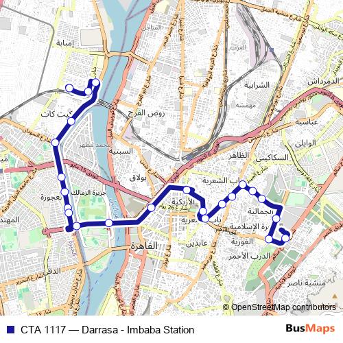 CTA 1117 bus Line Map