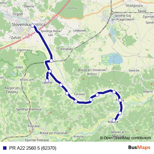 PR A22 2560 5 (62370) bus Line Map