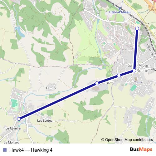Hawk4 bus Line Map