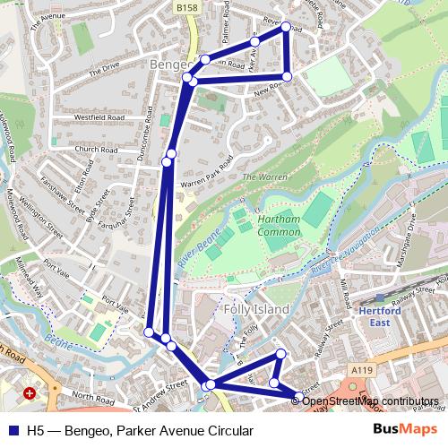 H5 bus Line Map