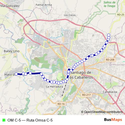 OM C-5 bus Line Map
