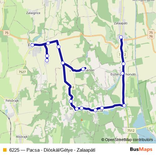 6225 bus Line Map