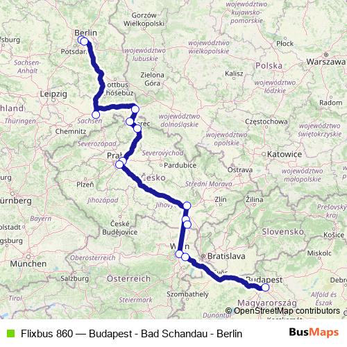 Flixbus 860 bus Line Map