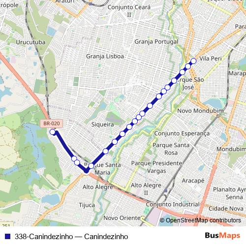 338-Canindezinho bus Line Map