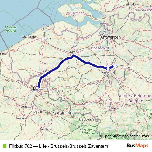 Flixbus 782 bus Line Map