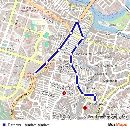 Pateros - Market Market bus Line Map