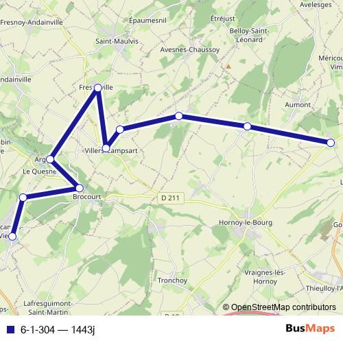 6-1-304 bus Line Map