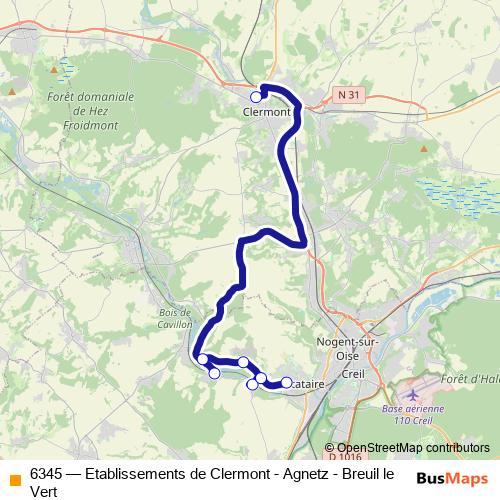 6345 bus Line Map