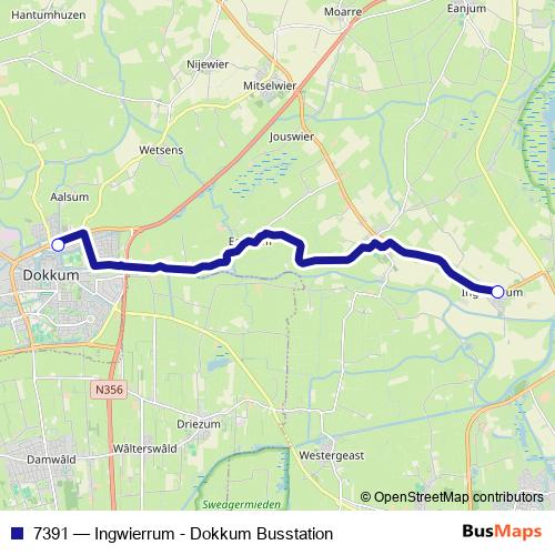 7391 bus Line Map