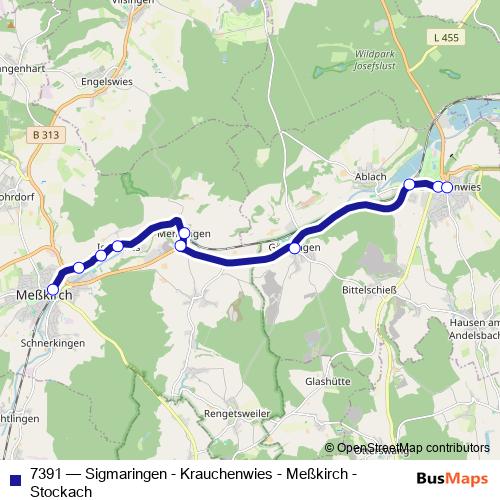 7391 bus Line Map