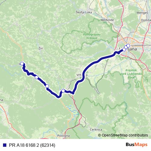 PR A18 6168 2 (62314) bus Line Map