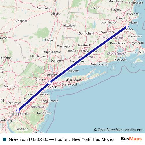 Greyhound Us0230d bus Line Map