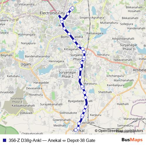356-Z D38g-Ankl bus Line Map
