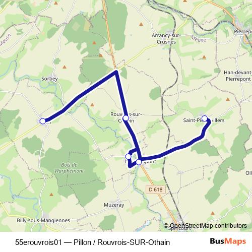 55erouvrois01 bus Line Map