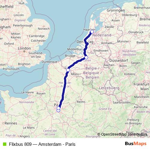 Flixbus 809 bus Line Map