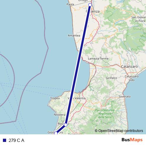 279 C A bus Line Map