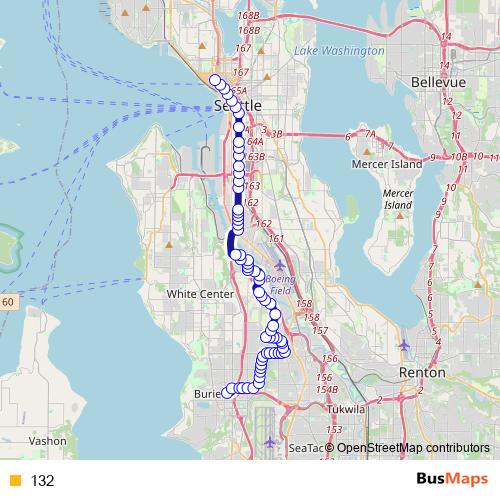 132 bus Line Map