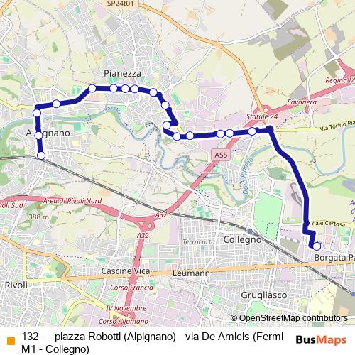 132 bus Line Map