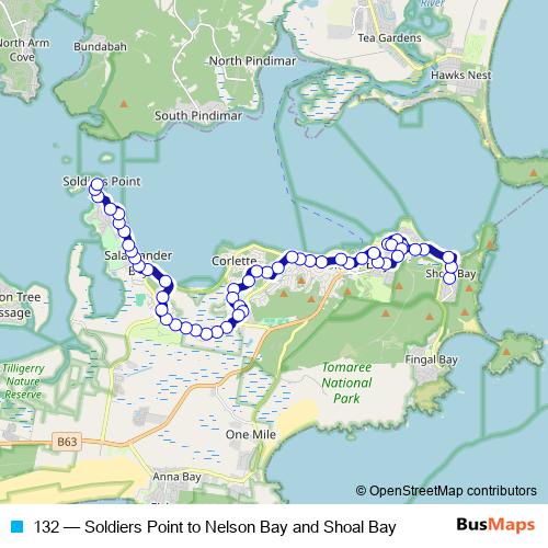 132 bus Line Map
