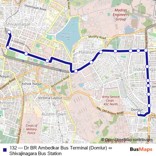 132 bus Line Map