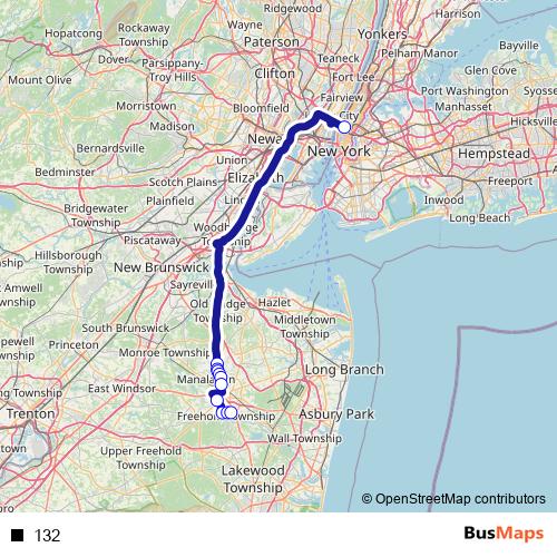 132 bus Line Map
