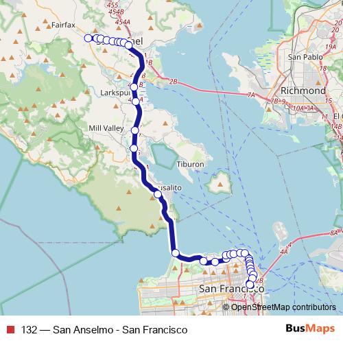 132 bus Line Map