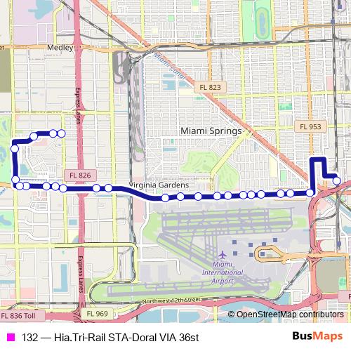 132 bus Line Map