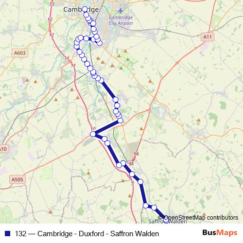 132 bus Line Map