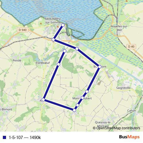 1-5-107 bus Line Map