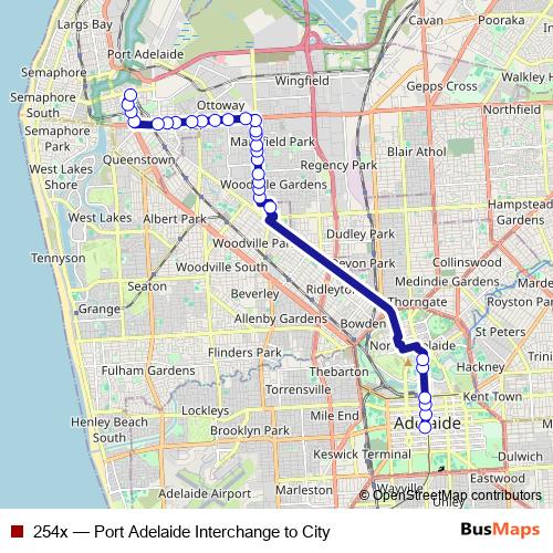 254x bus Line Map