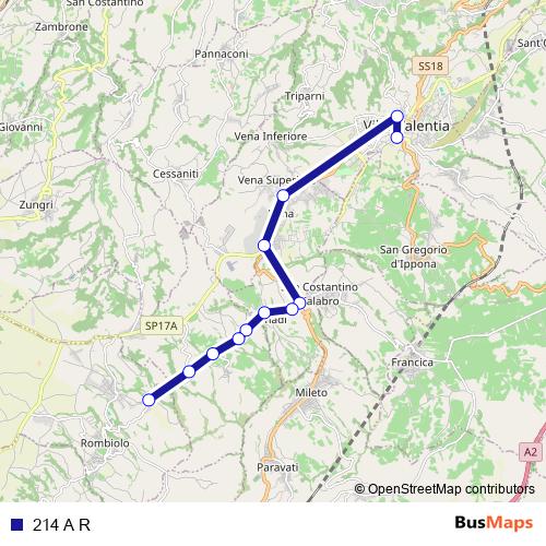 214 A R bus Line Map